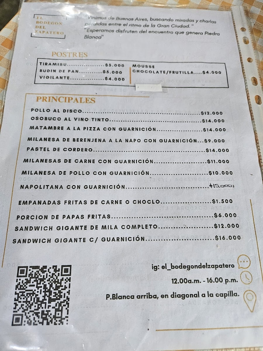 Menu Bodegón Del Zapatero-1